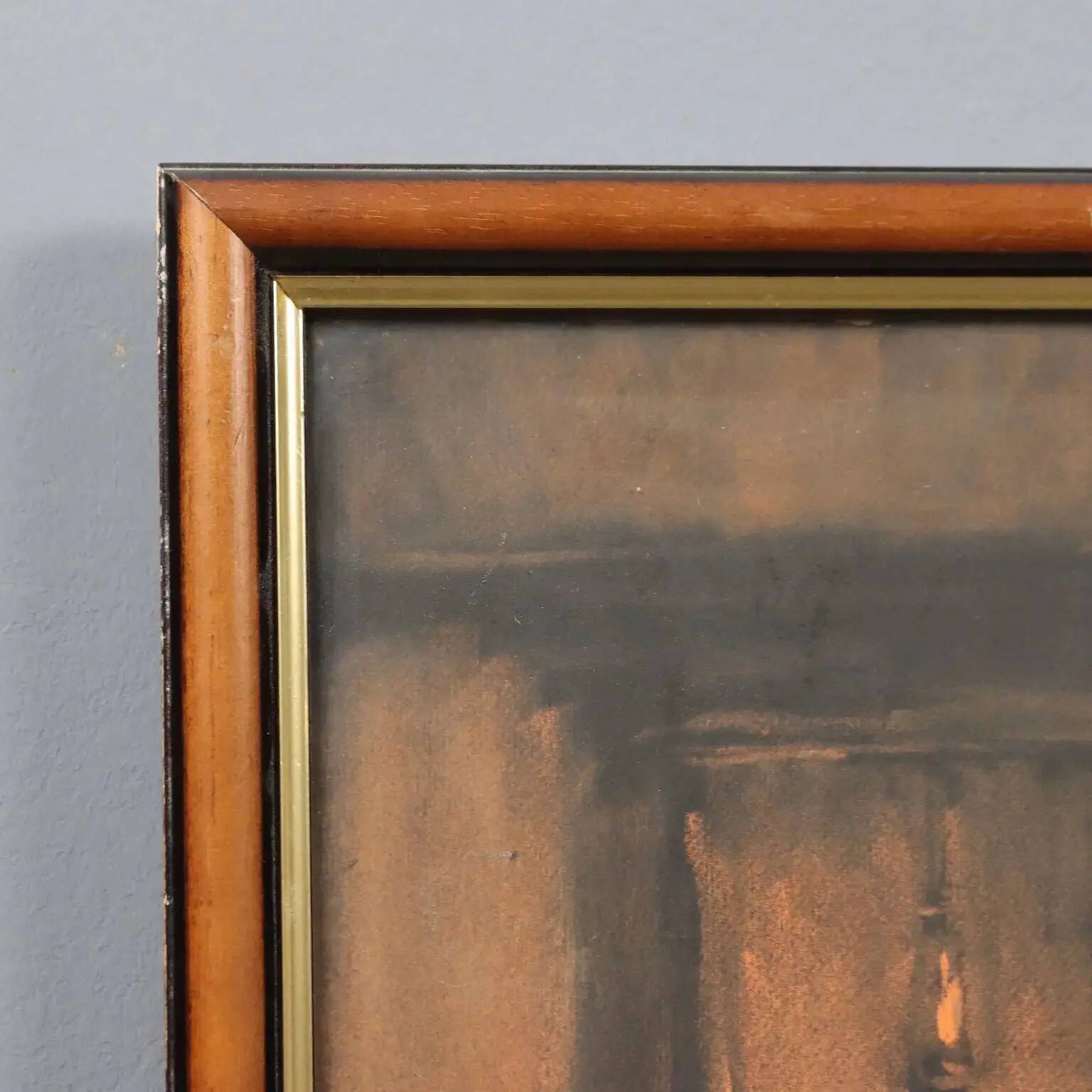 Modern painting by Giuseppe Siccardi, chalks and pencils on paper from the 1900s.