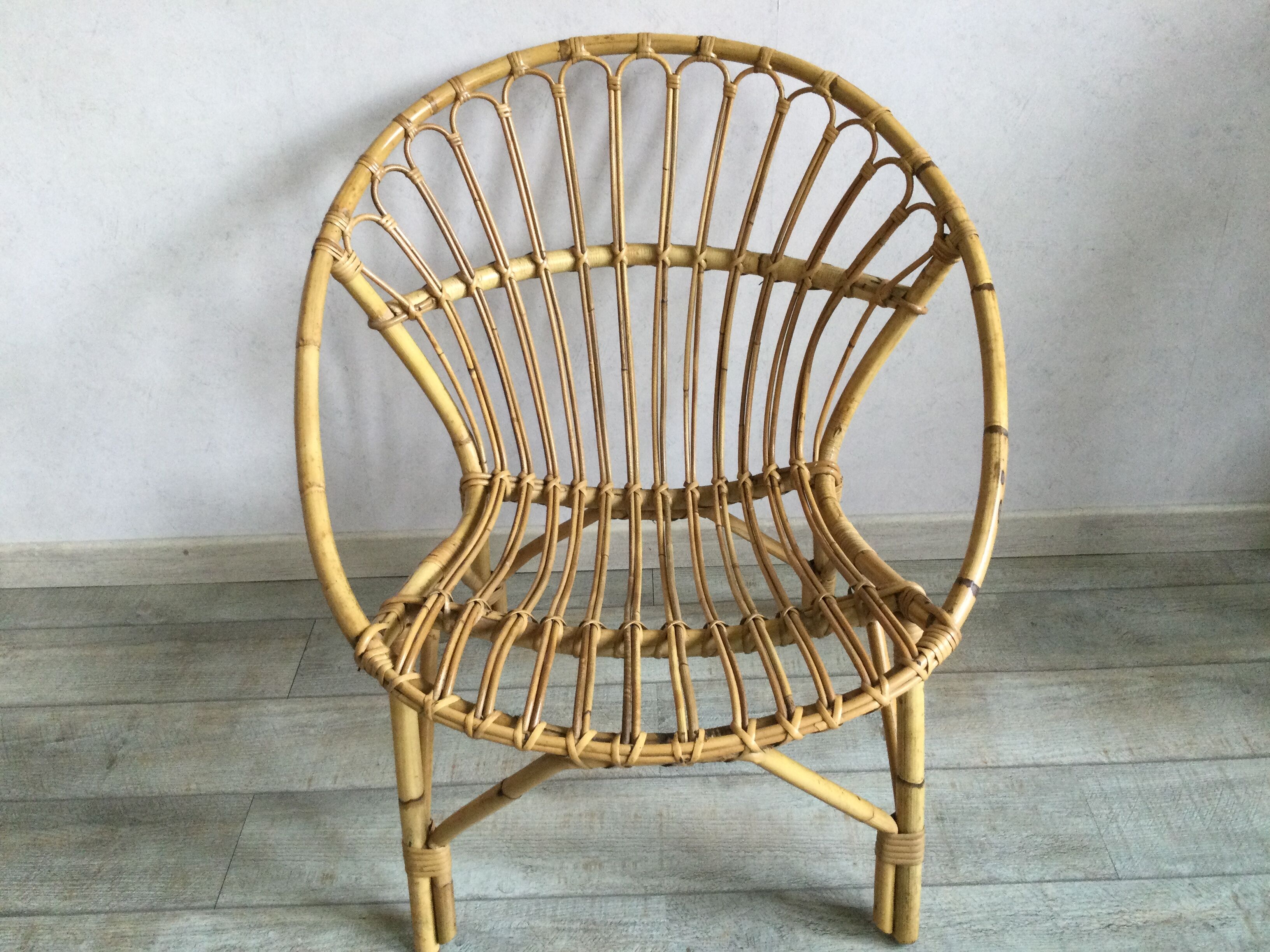 Adult rattan shell armchair