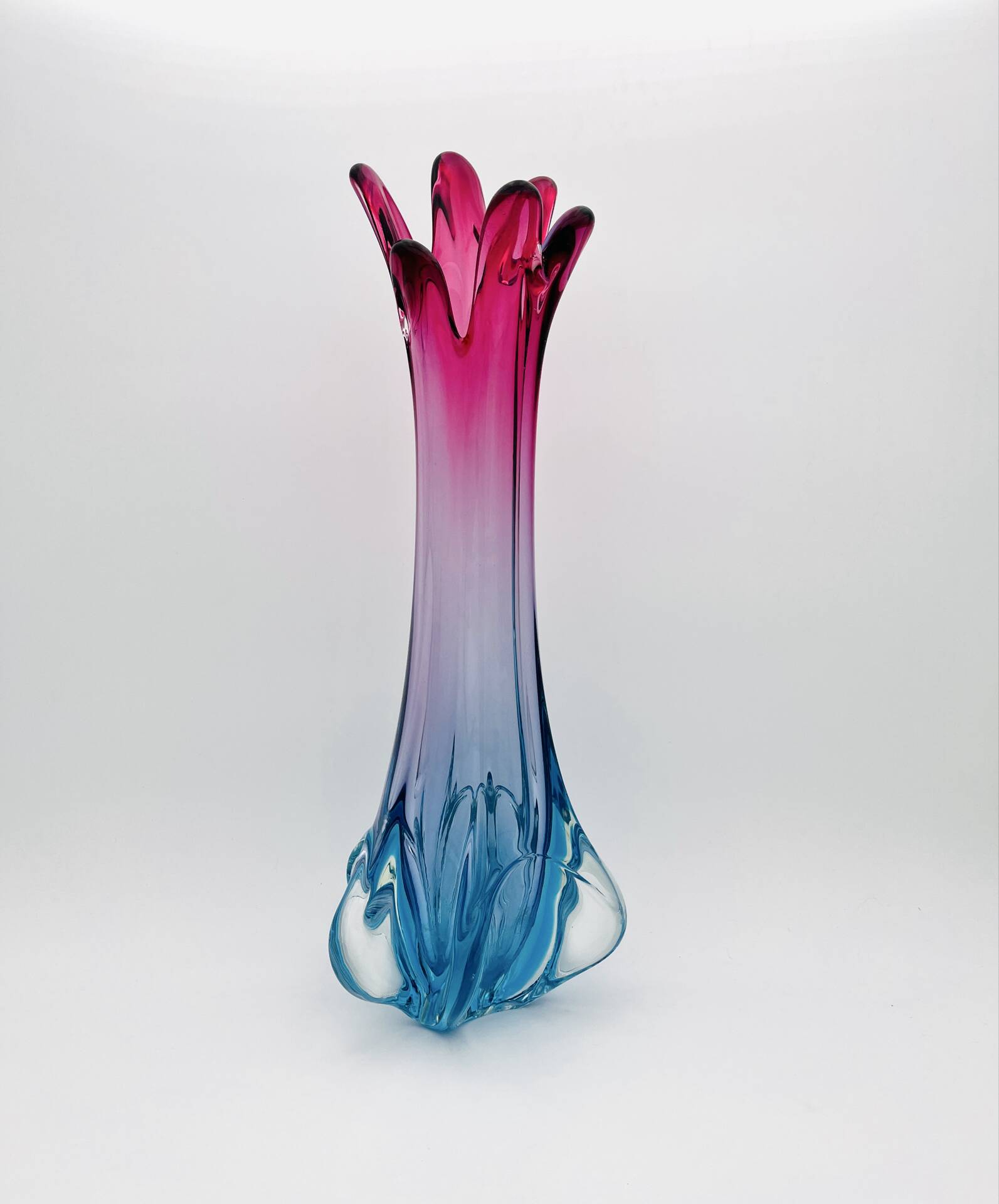 Giant Murano Vase Fratelli Toso Sommerso Gradient 51cm 4.2kg 60s 70s