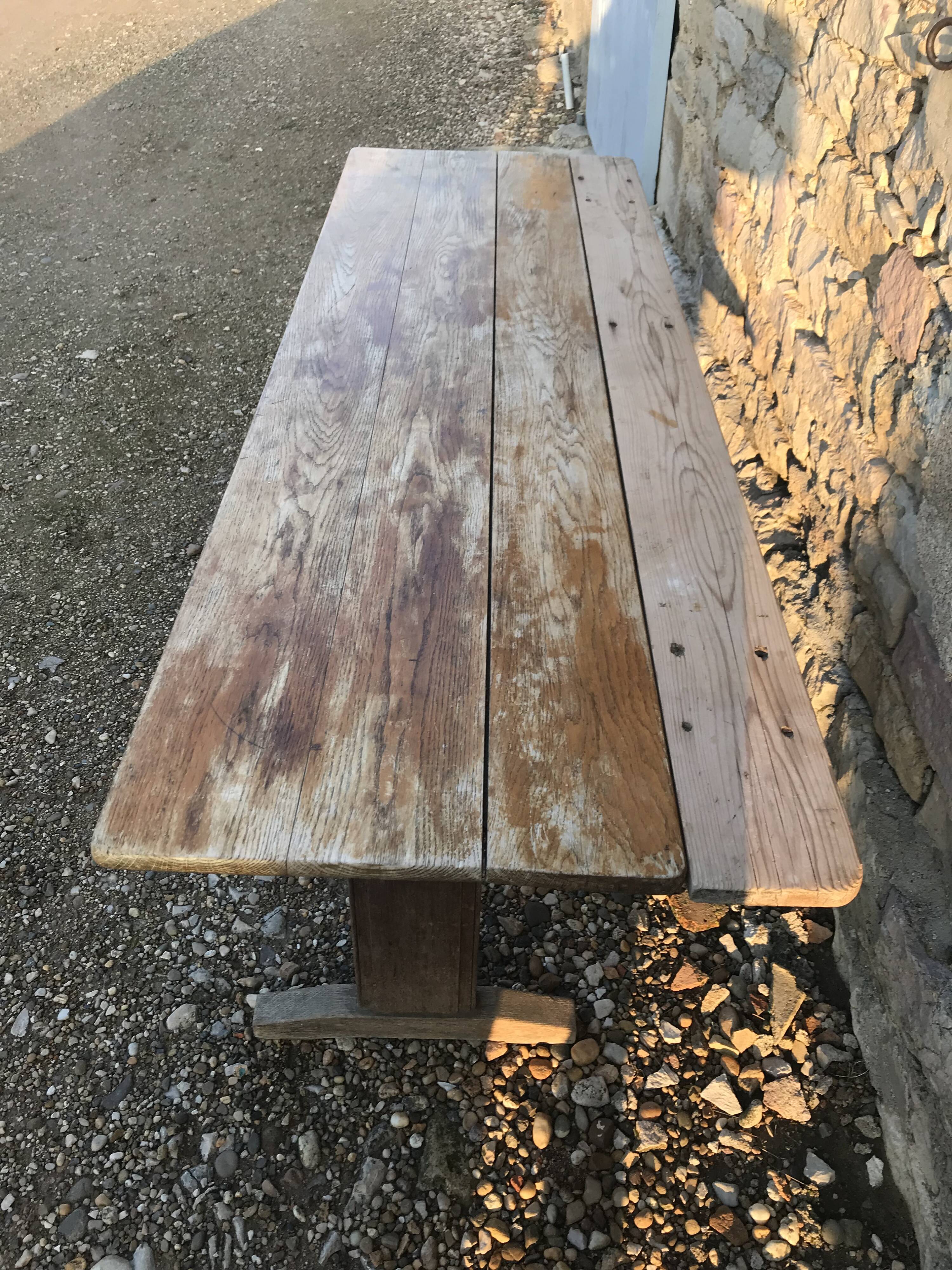 Farm table art deco oak bistro