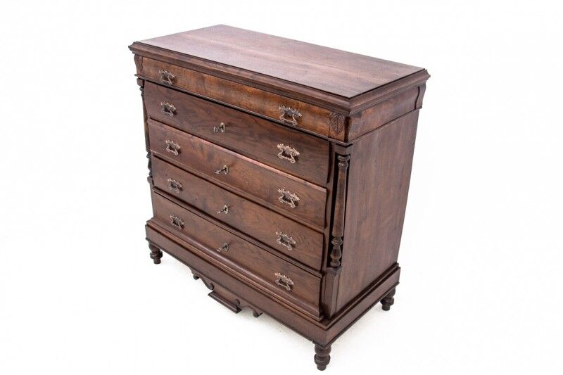 Antique oak chest of drawers, Northern Europe, circa 1890. After renovation.