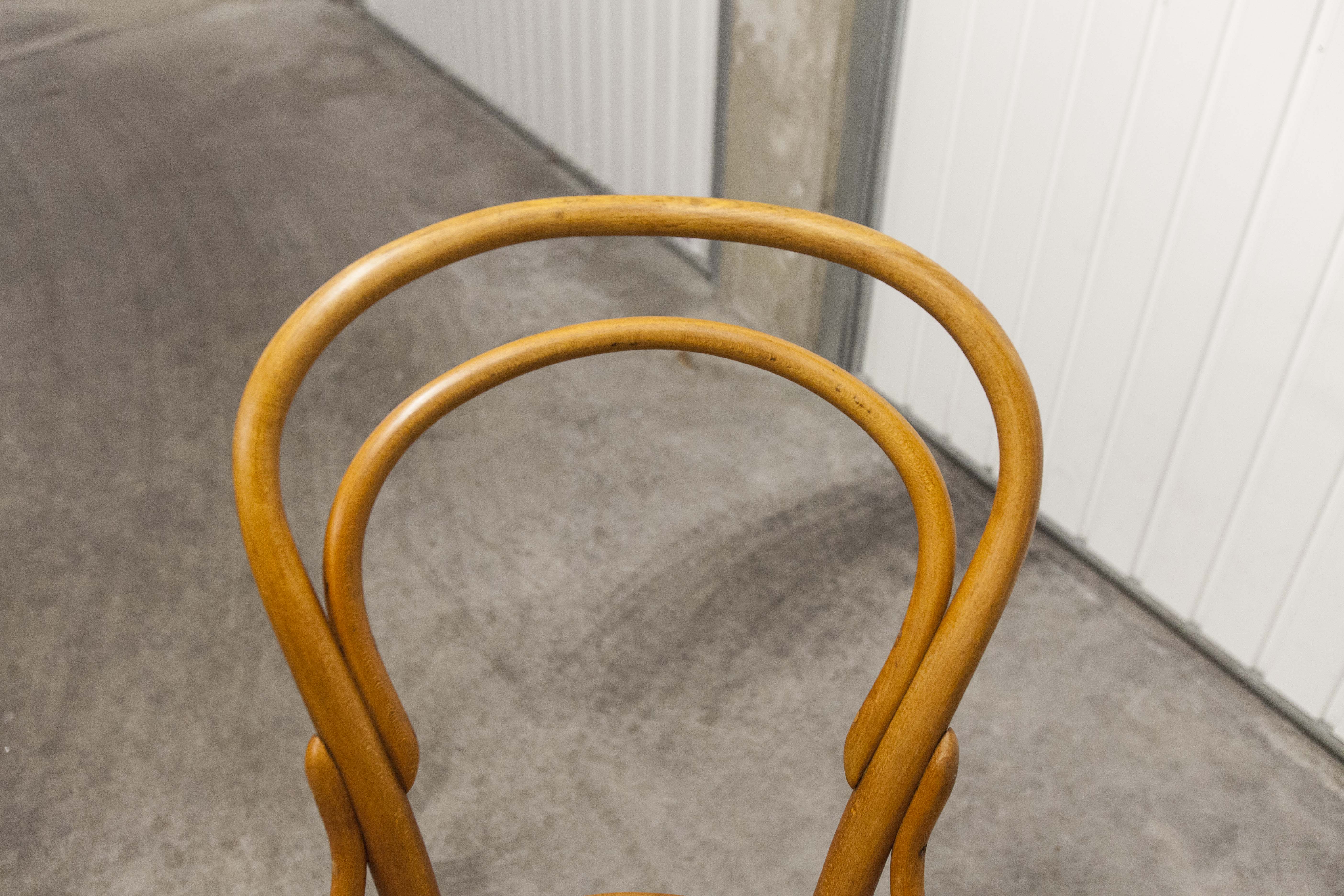 Chaise bistrot bois courbé 1980 cannage miel
