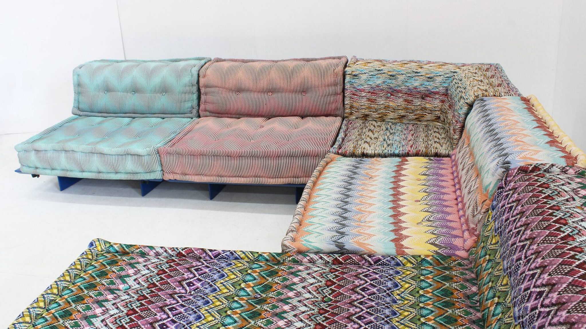 Roche Bobois Mah Jong sofa Missoni design by Hans Hopfer with platform