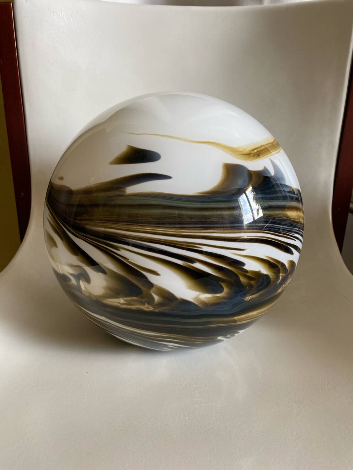 Marbled blown glass globe lampshade