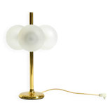 1960s Space Age brass table lamp by Kaiser Leuchten  with 3 glass globes