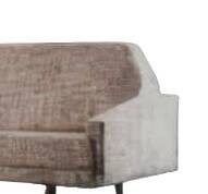 Vintage Sandinavian sofa in gray fabrics, wool sofa
