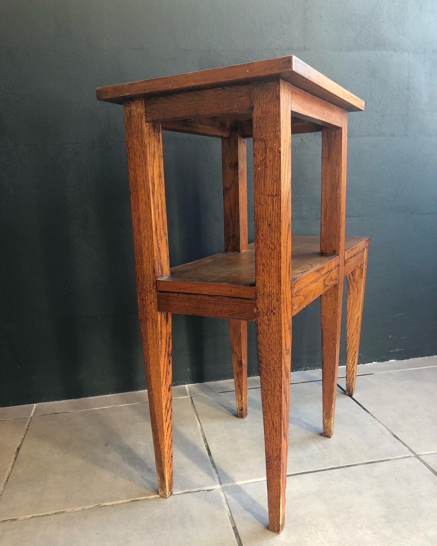 50s oak fifth wheel console