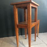 50s oak fifth wheel console