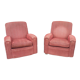 Pairs of art deco club armchairs in red fabrics year 30