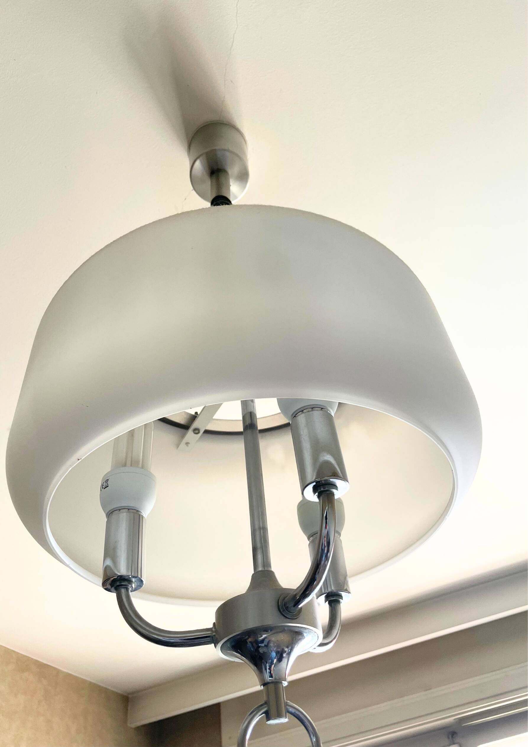 Adjustable suspension, metal and glass, circa 1960