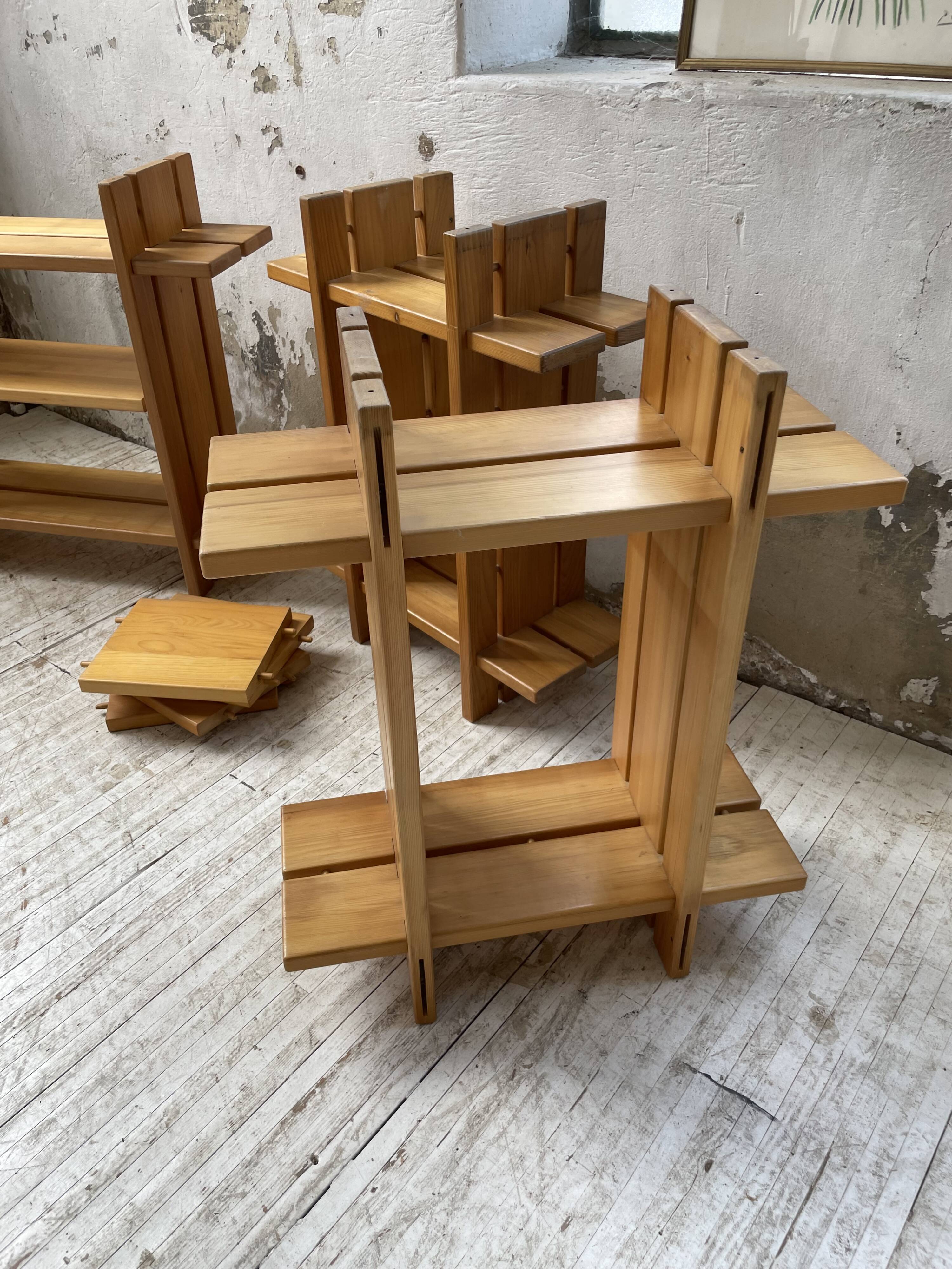 4 solid elm shelves Maison Regain