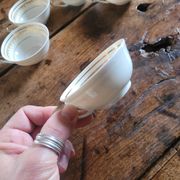5 porcelain cups from Limoges – A. Lanternier & Cie – gold decoration