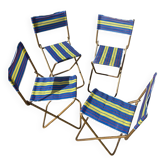 Lot de 4 chaises pliantes camping vintage