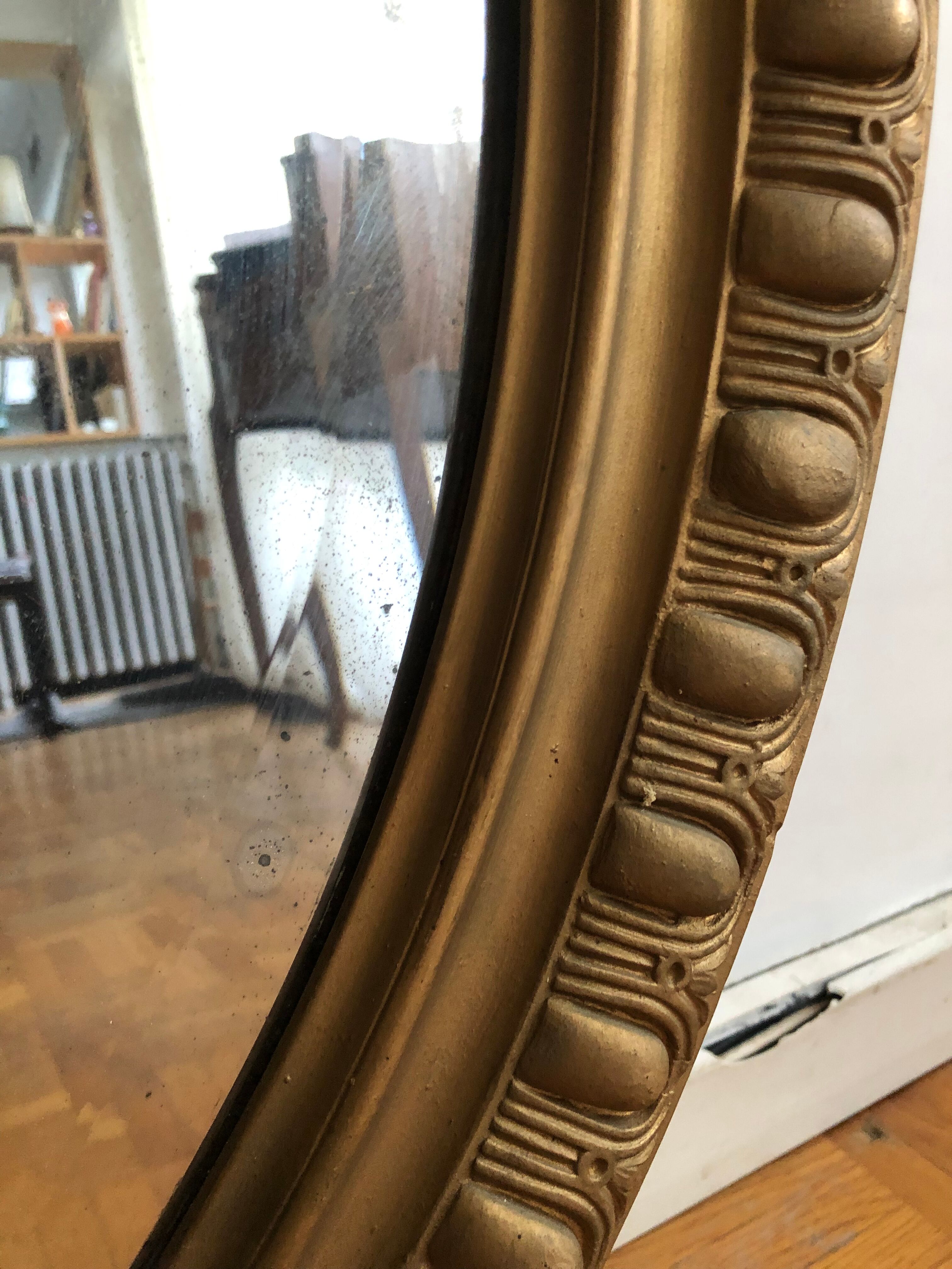 Oval mirror with pediment, 100x70 cm