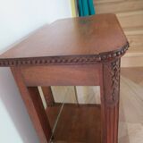 Shelf-Display case-with mirror & glass-Empire style-Walnut stain-1 drawer