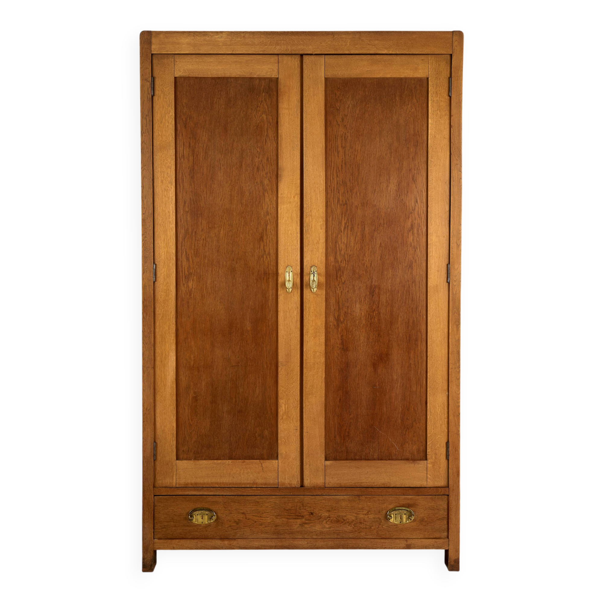 Vintage Wooden Wardrobe, 1930s, Czechoslovakia