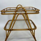 Table d’appoint en rotin vintage en bambou rotin