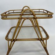 Vintage rattan table side table bamboo rattan 60's
