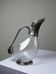 Vintage glass and silver-plated metal jug, modernist pitcher/carafe from 1950-1970.