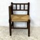 Chaise d'angle en Paille et bois tourné début XXème siècle