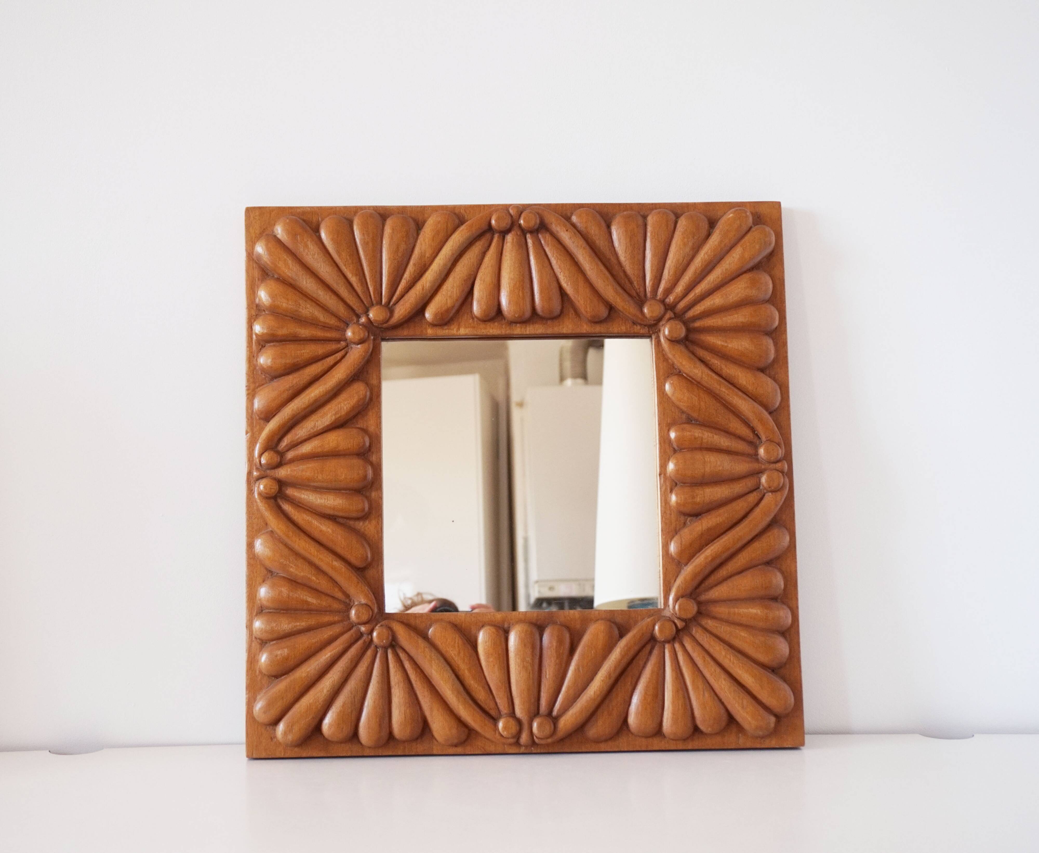 Solid wood mirror 1960