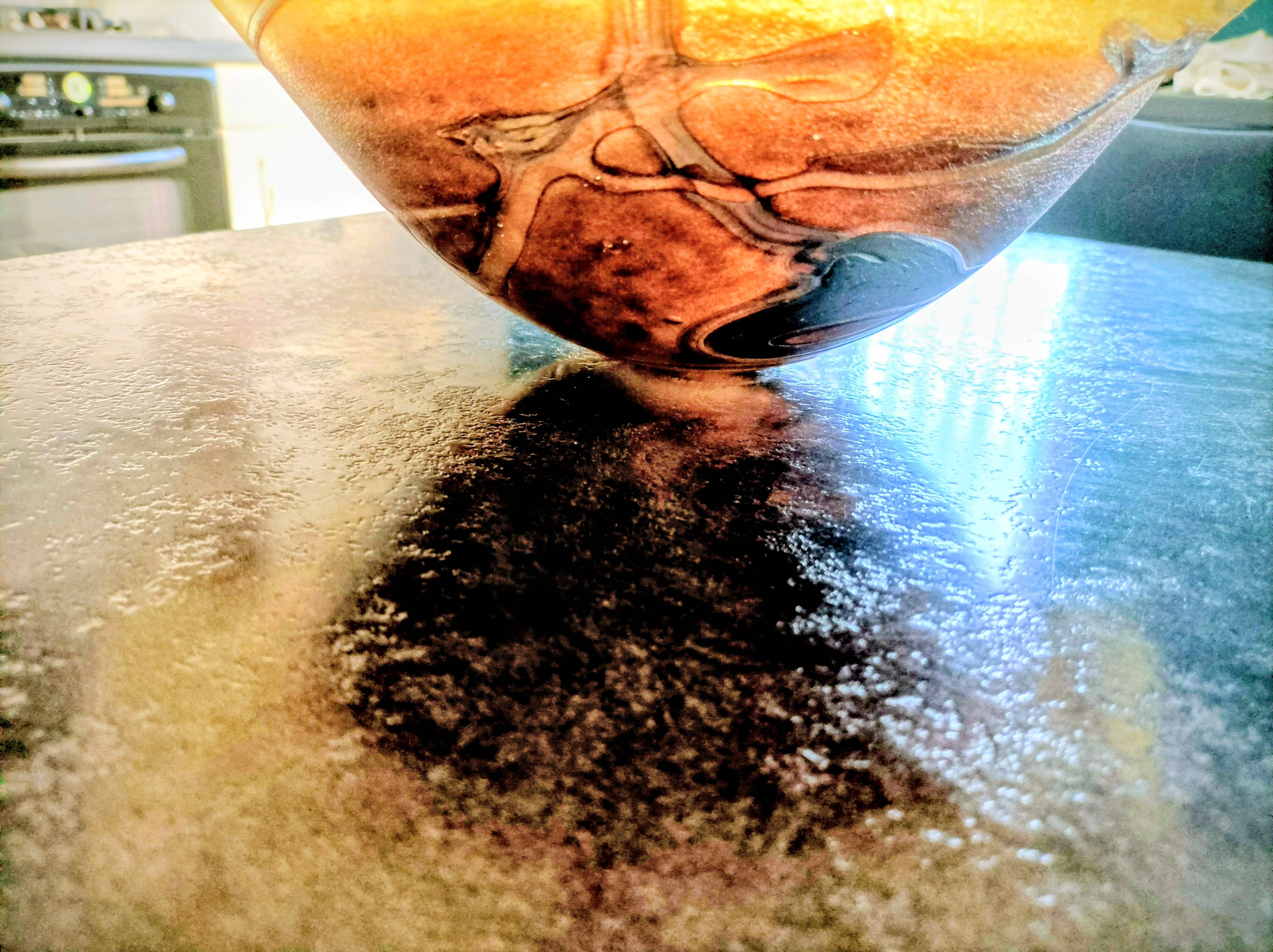 Large vintage lampshade in blown glass in the Biot style