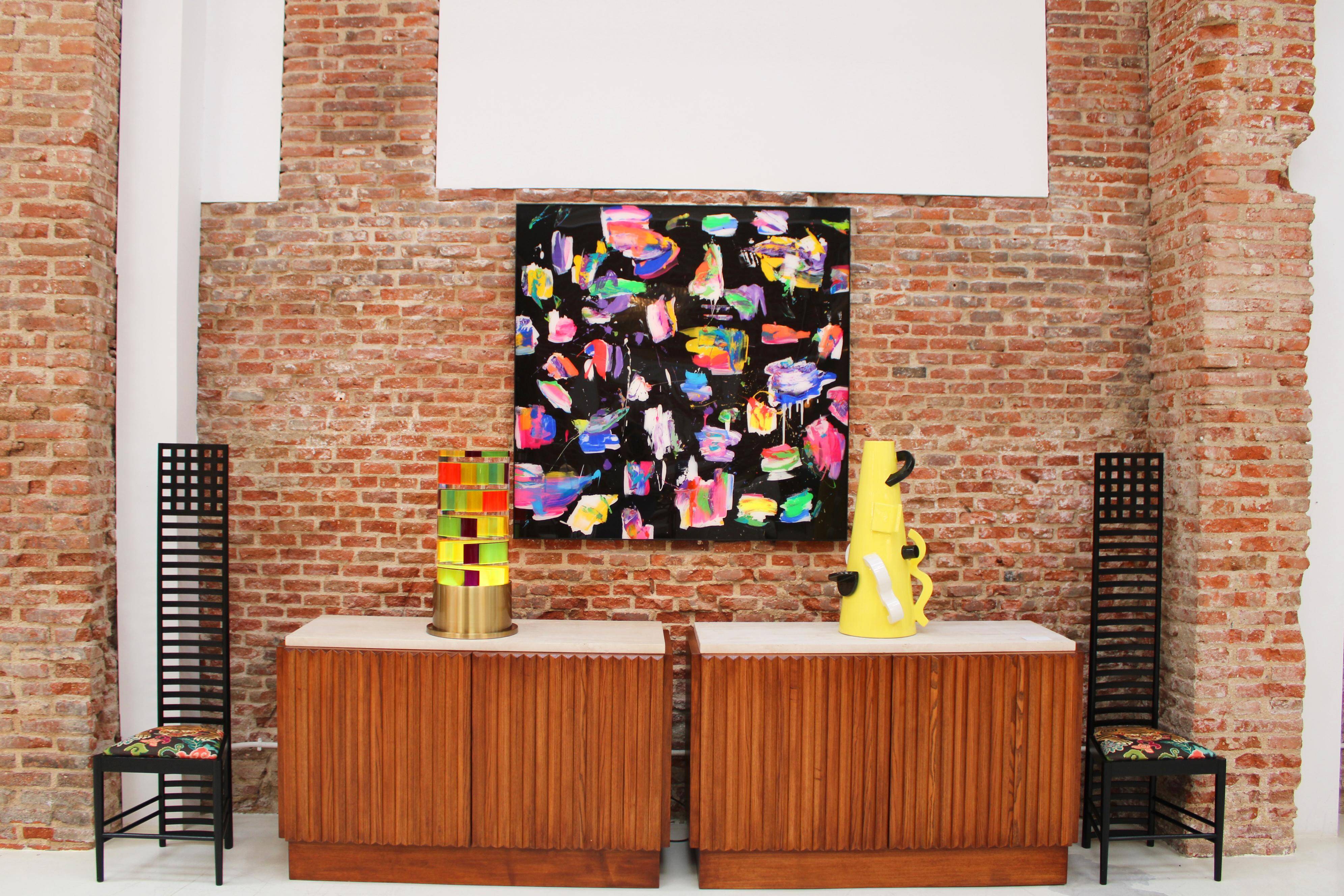 Mid-Century Modern Mackintosh "292 Hill House 1" Italian Pair of Ashwood Chairs