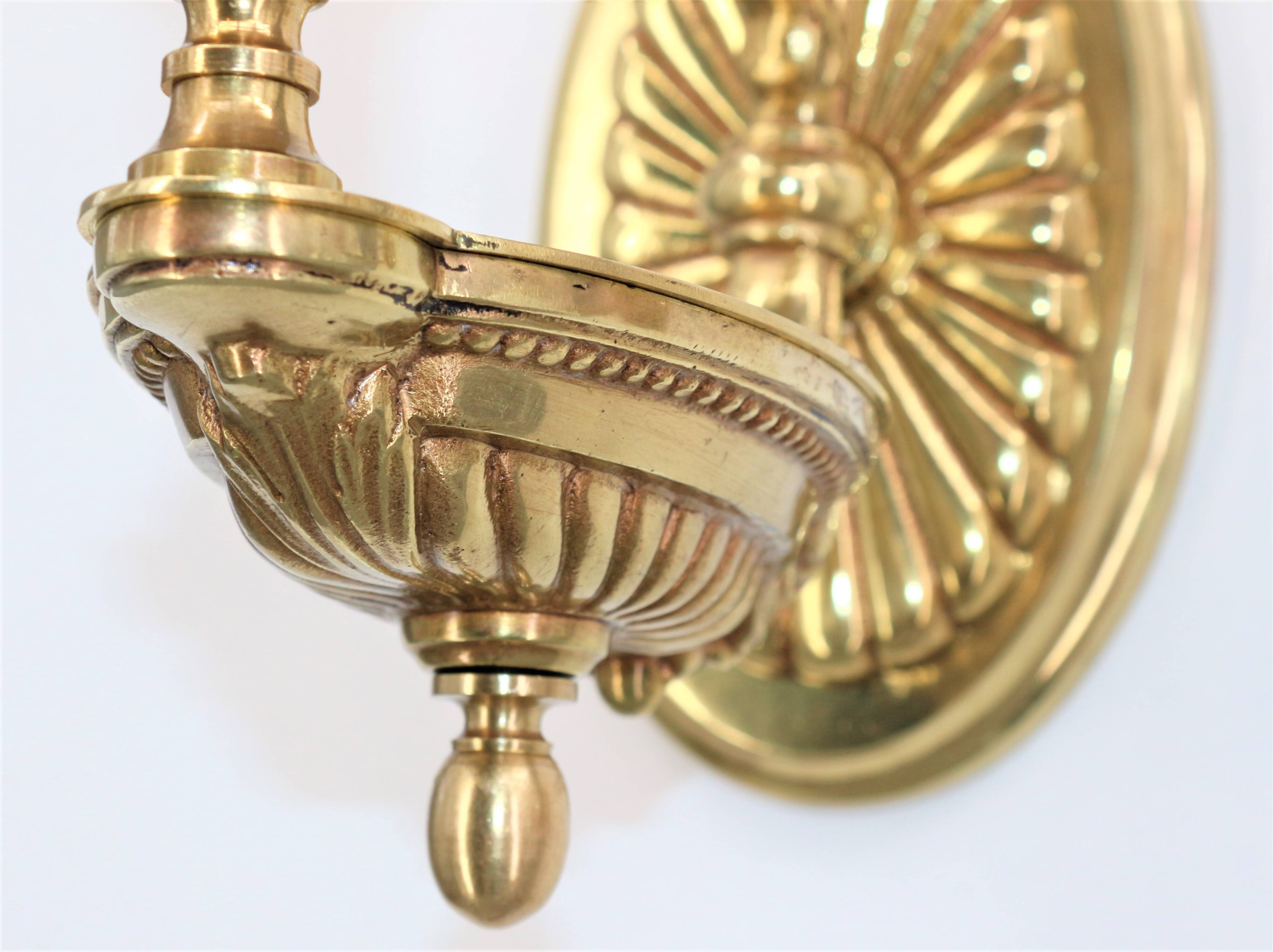 Pair of Gilt Bronze Wall Lamps, Directoire Style, Lucien Gau