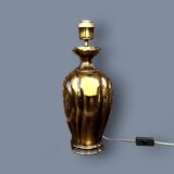 Large Deknudt lamp in varnished gold brass, 1970s.