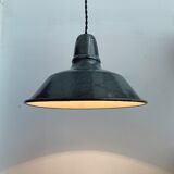 Dark grey enamelled hanging lamp