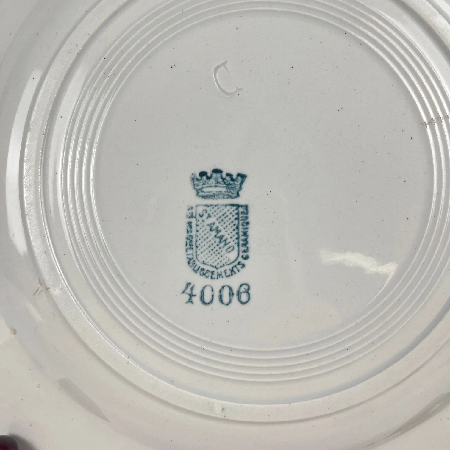 Set of 4 flat plates St Amand, circa 1930