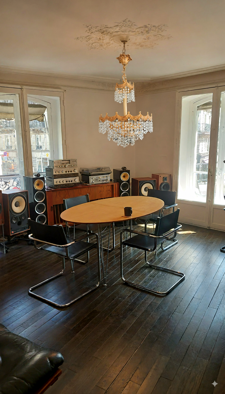 Post Art Deco 4-Tier Gold-Plated Brass & Crystal Chandelier – 1960s