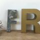 Golden vintage sign letter R