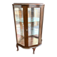 Antique English wooden display cabinet - Curved legs & 3 shelves