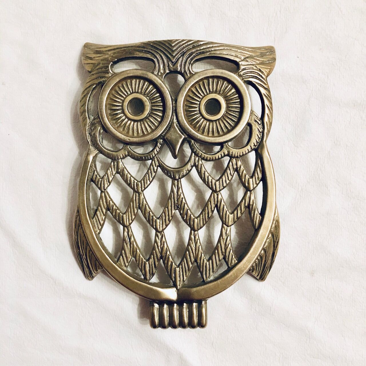 Under vintage brass dish owl