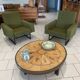 Paire Fauteuil Fero Vert Vintage circa 1960