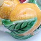 Fruit basket with lid. Enameled barbotine. Large model. Bordallo Pinheiro