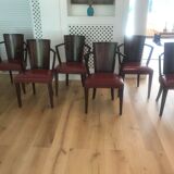 Suite de 6 fauteuils de salle à manger Pierre Chareau édition MCDE