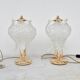 Set of 2 Murano glass table lamps transparent leaves
