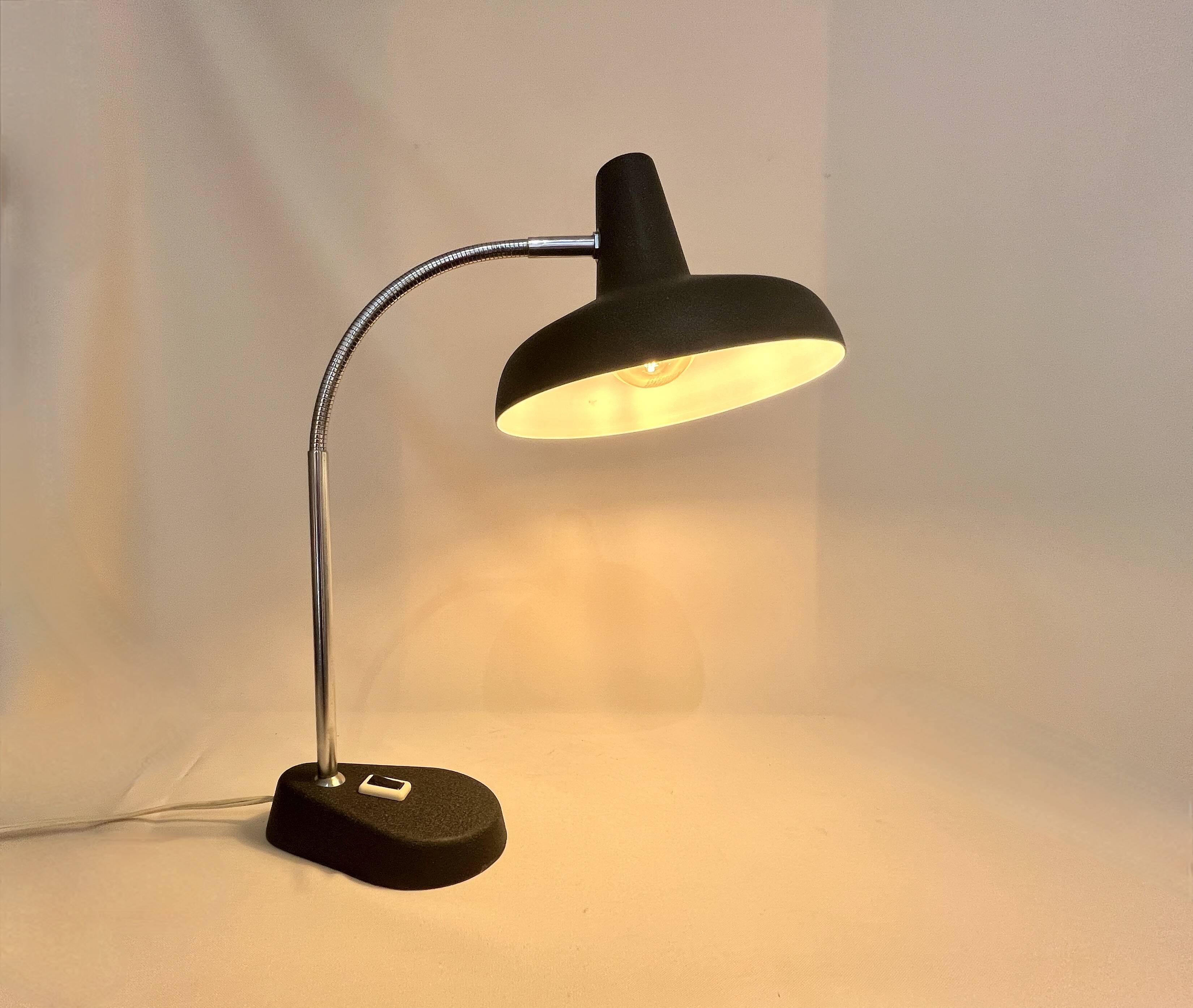 Vintage flexible black alunimor desk lamp 1950 1960