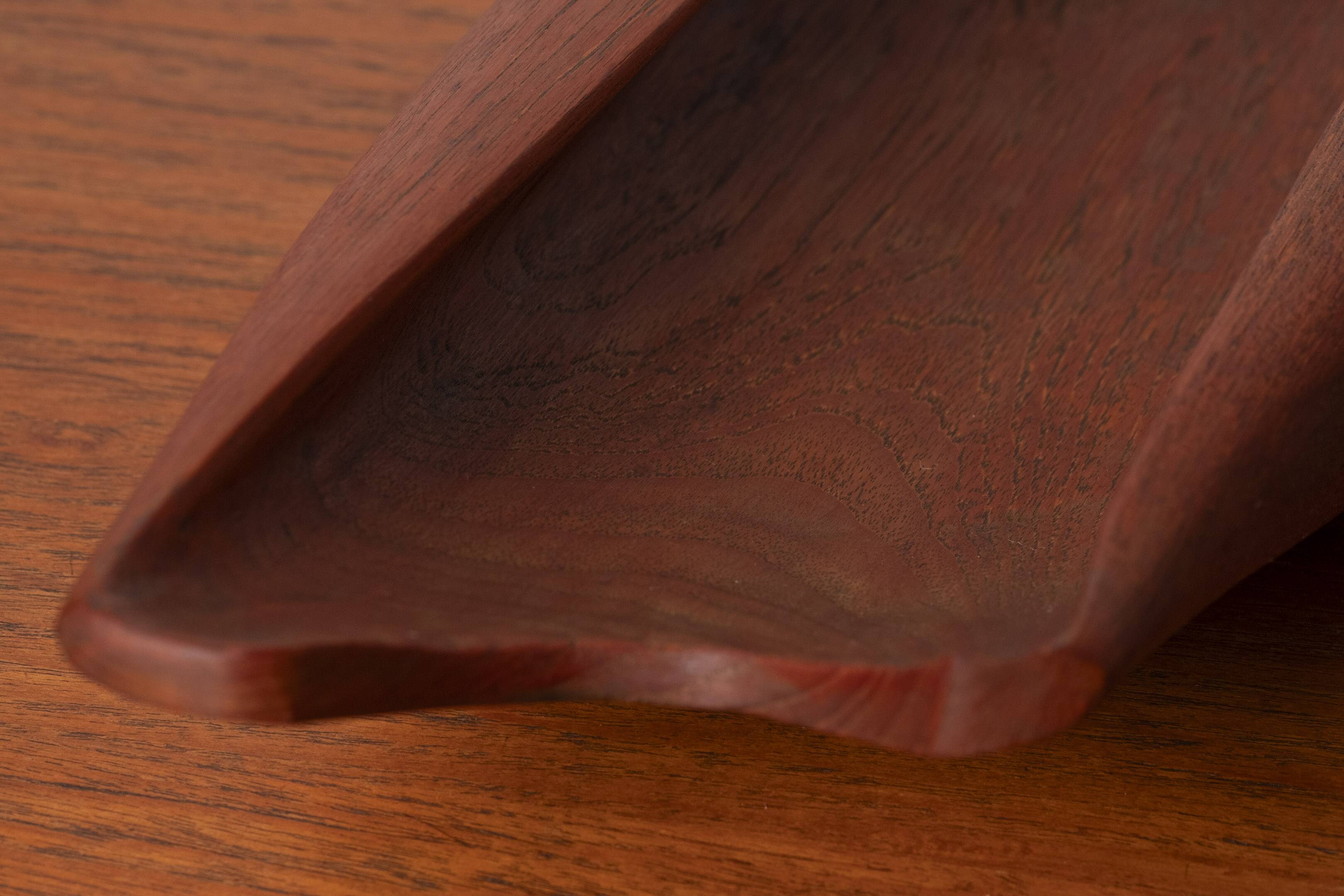 Organically Carved Serving Tray in Teak, 1950s Denmark