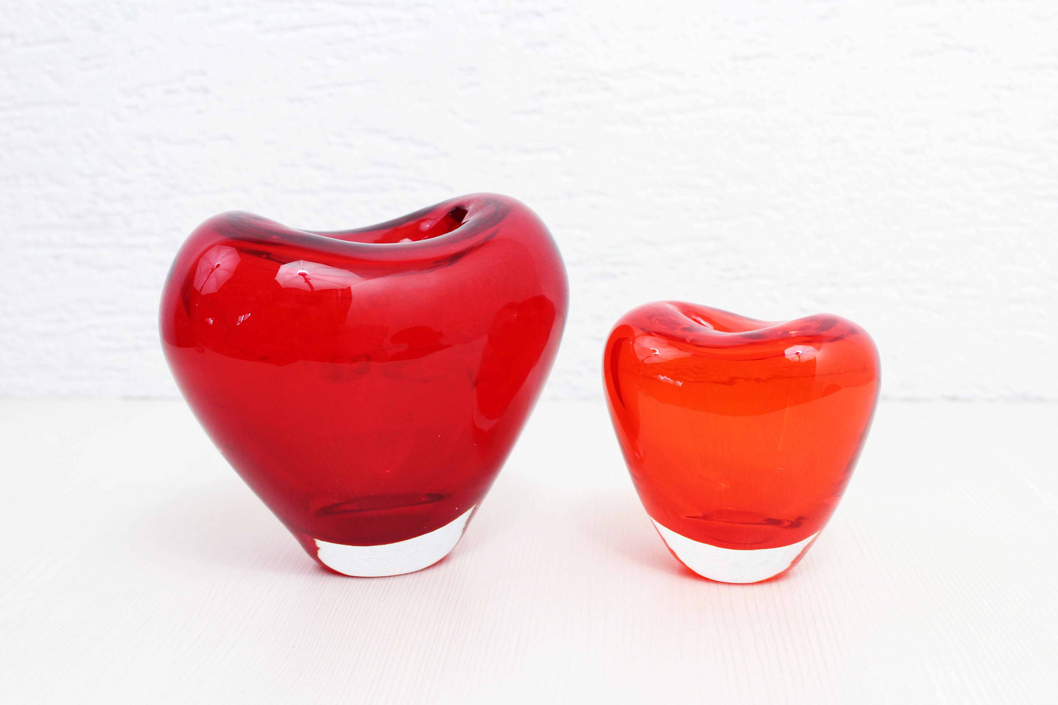 Vintage red glass vase