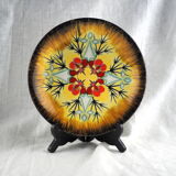 Decorative plate with ermine and stylized gorse patterns - Louis Nédellec - 60s / 70s