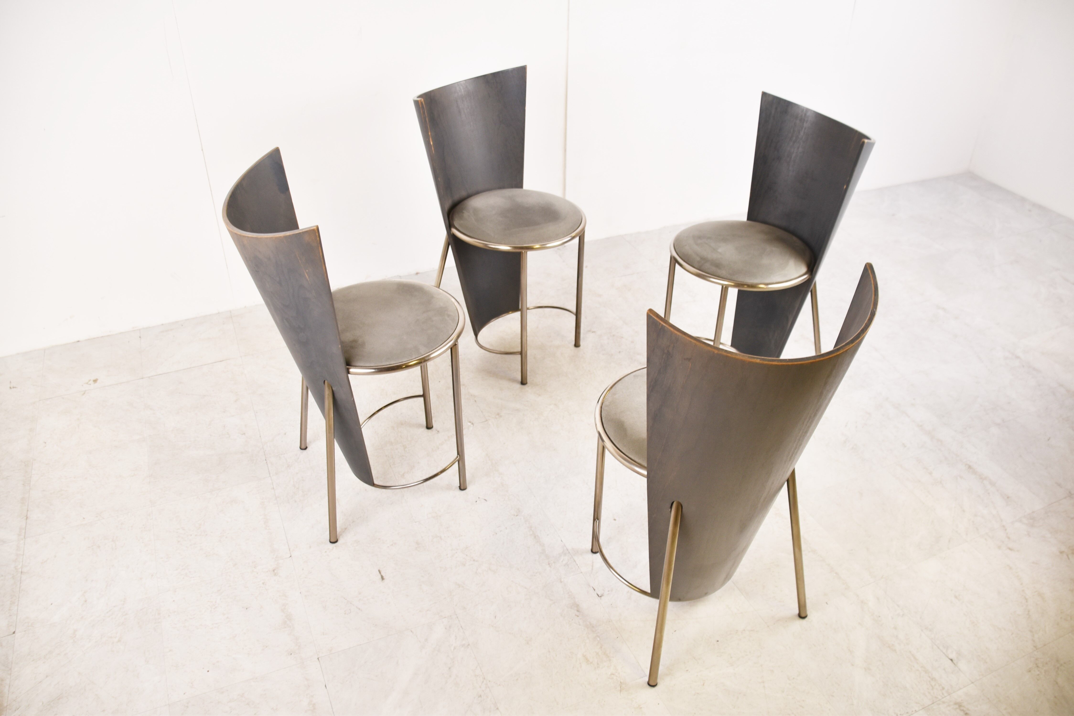 Vintage dining chairs by Frans Van Praet, set of 4