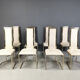 Vintage brass dining chairs by Belgo Chrom, 1970s - set of 8