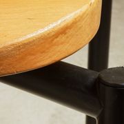 Martin Stoll - Set of four chairs in beech and black steel - c. 1980 - DE