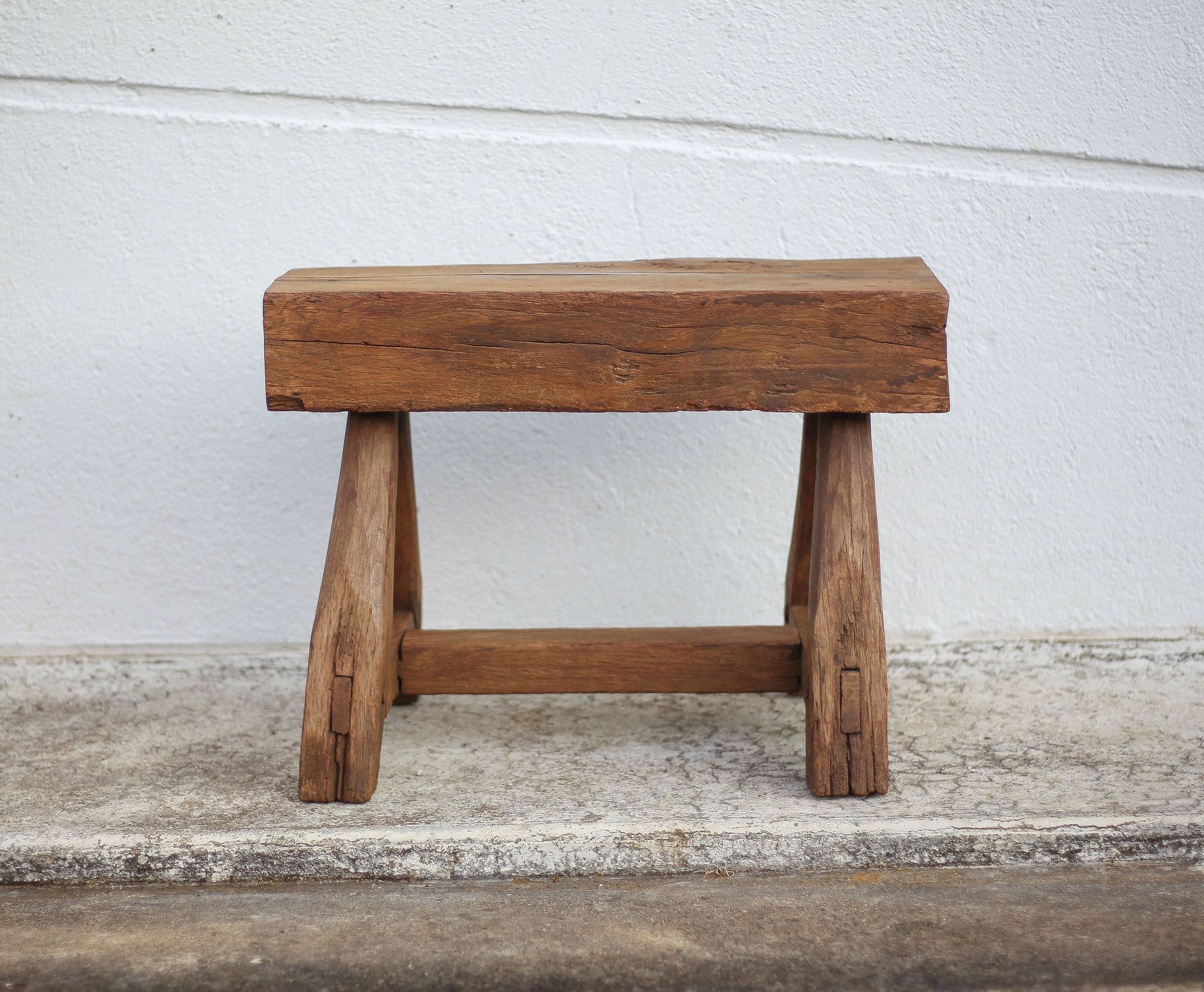 Vintage stool, wooden stool, antique stool, plant stand, small bench