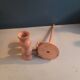 6 wooden egg cups with stand