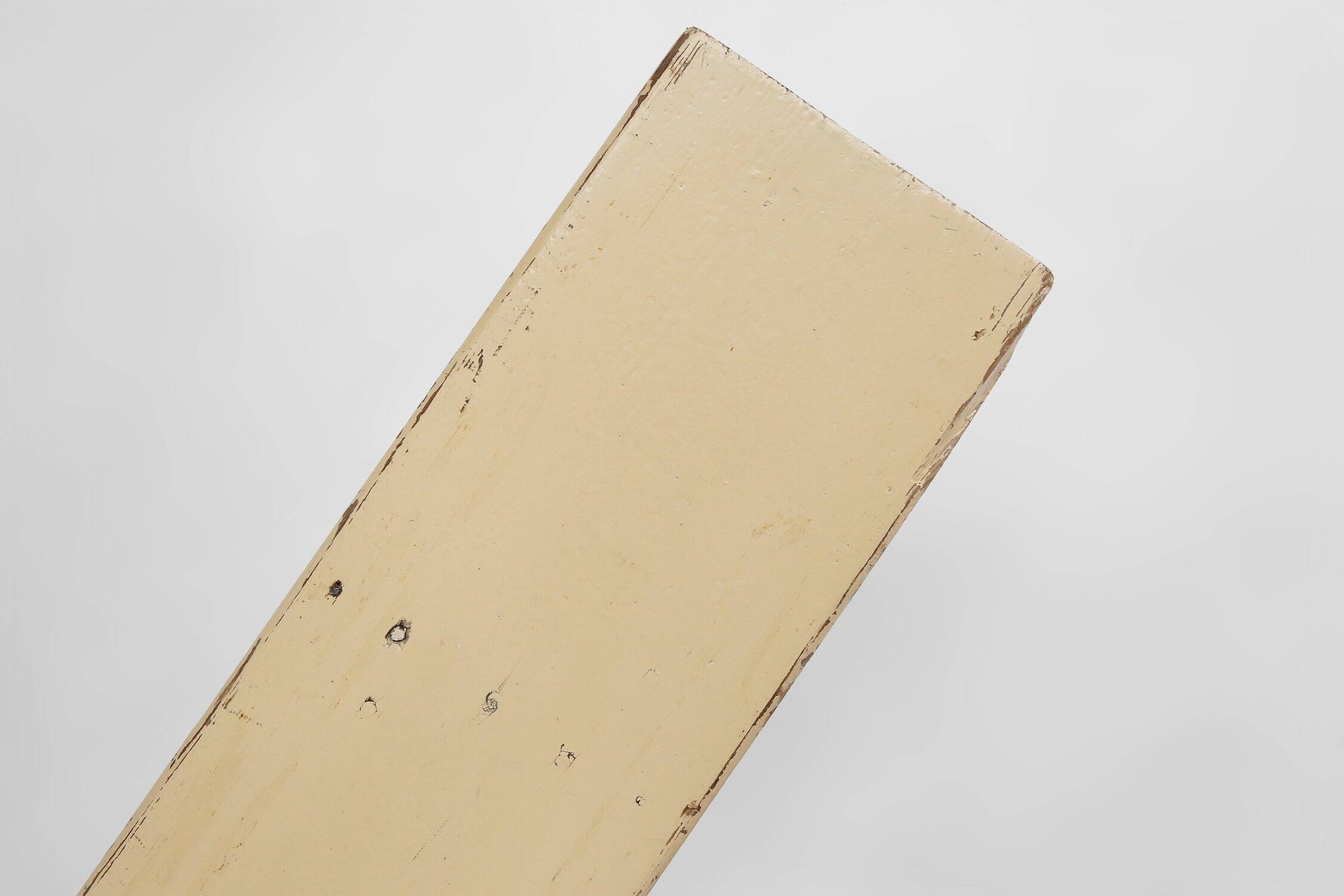 Rustic hand crafted Beige Wooden Bench, France, 1900s