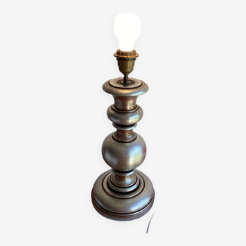Turned wood lamp base - vintage